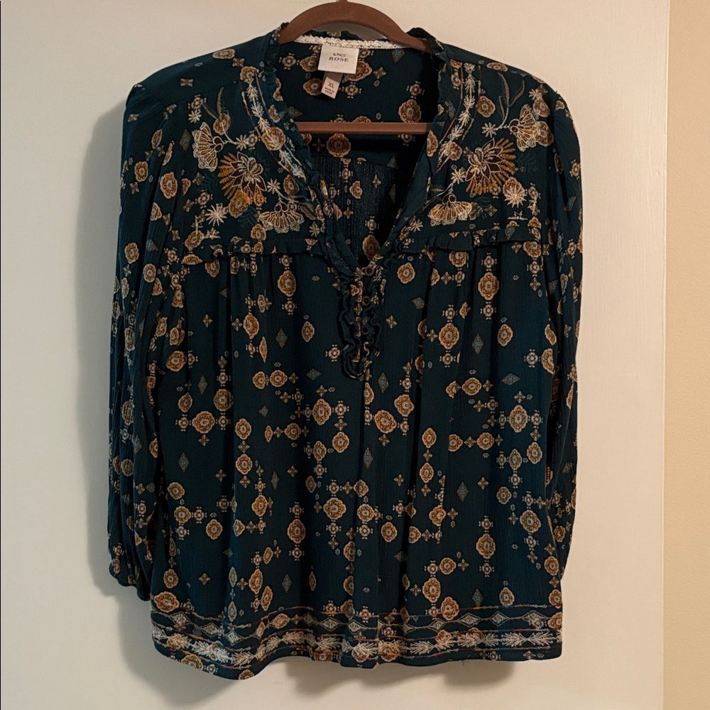 🔆Knox Rose Green & Gold Blouse⚜️